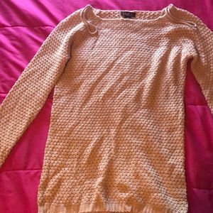 Woven knit top sweater
